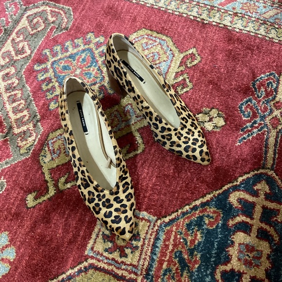 Zara leopard pointed toe heels - Picture 1 of 4